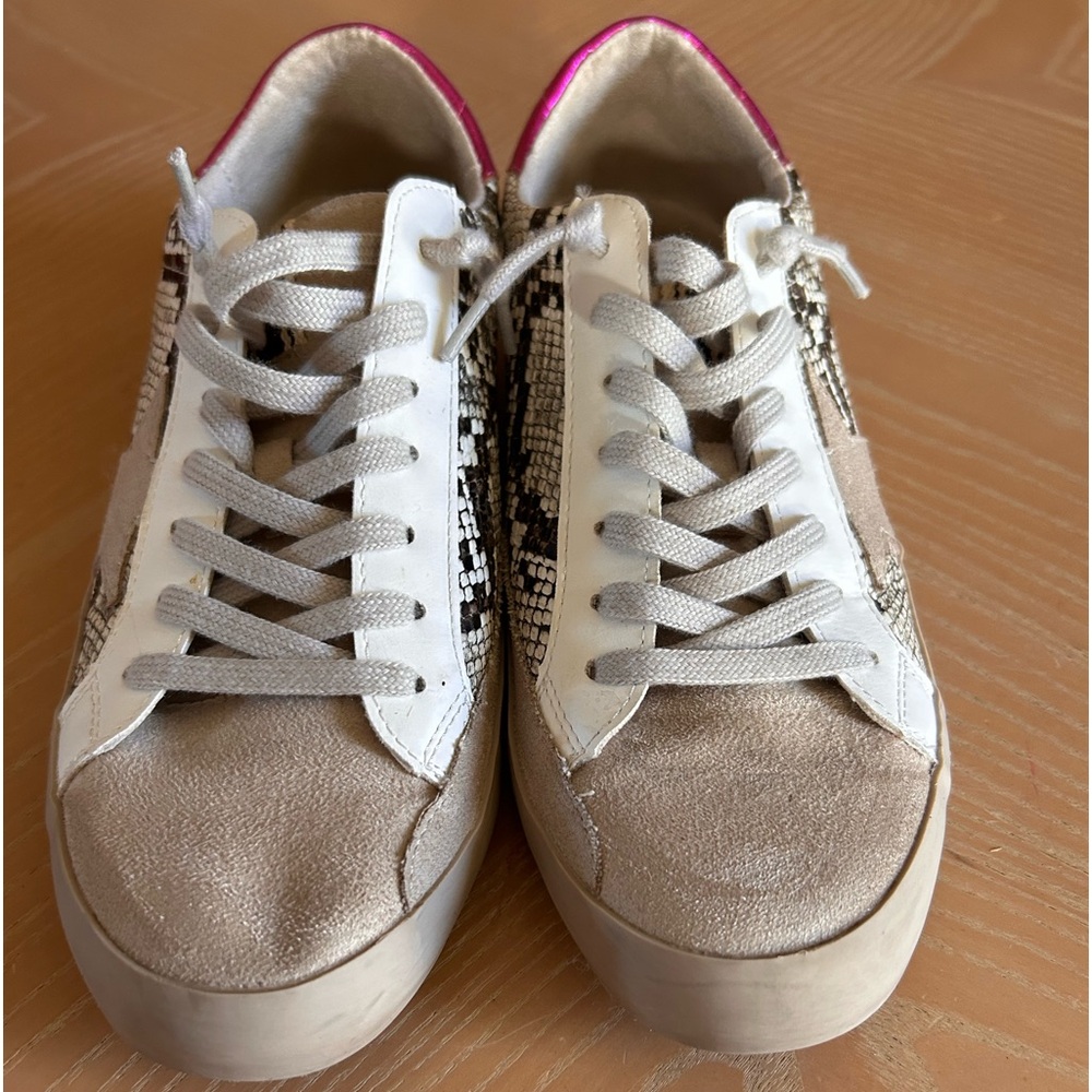 Shu Shop Paloma suede,faux snakeskin sneakers